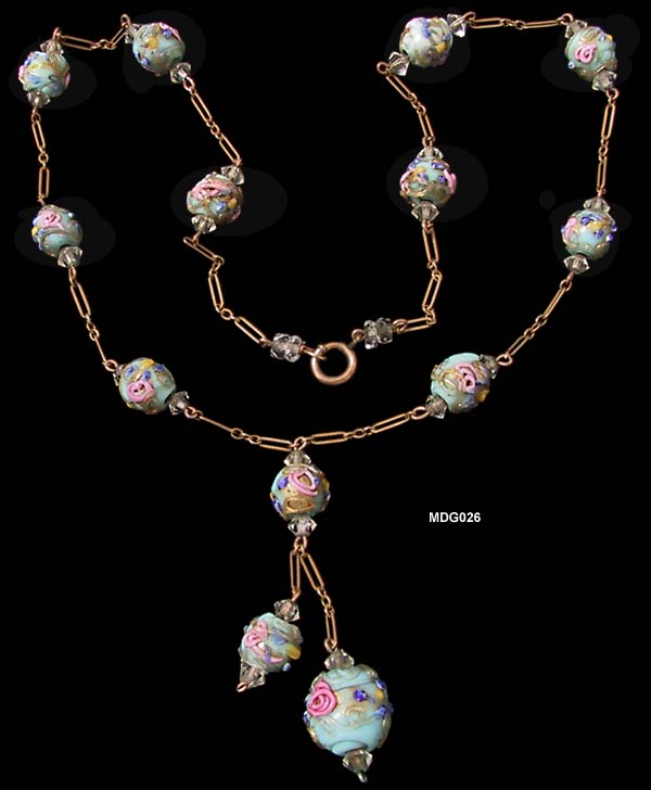 c. 1950's Venetian Glass Bead Necklace