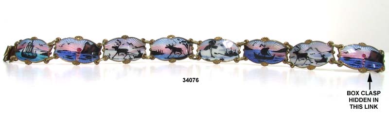 Norway 925S Gold-plated Enameled Scenic Link Bracelet