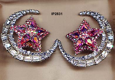 c. 1980 Thelma Deutsch Thelma Deutsch Moon and Star Earrings
