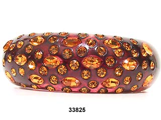 c. 1950's WEISS Wine Colored Clamper Bracelet with Topaz Stones
