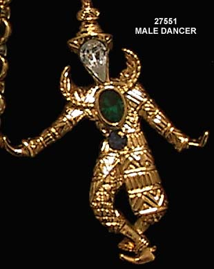  KJL Balinese Dancers Pin/Pendant Necklace