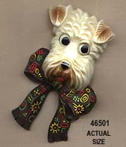 Wheaton Terrier Dog Face Pin with Moveable Eyes