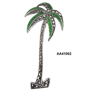 Floridian or Tropical Deco Sterling Palm Tree Pin