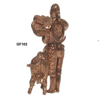 Vintage 14 Karat Rose Gold Bullfighter Charm
