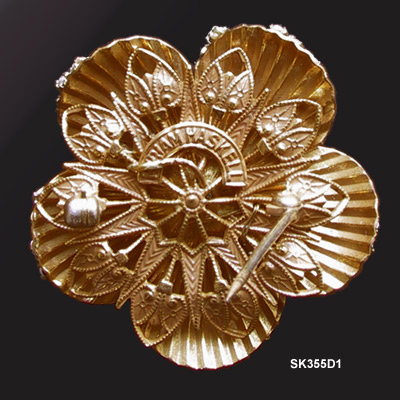 1948 to 1950 Miriam Haskell Roses Montee Russian Gold-Plated Brooch