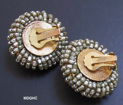 Vintage Hattie Carnegie Baroque Pearl Earrings 1950s