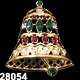 Vintage Napier Rhinestone Christmas Bell Pin in Original Box